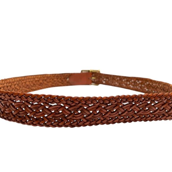 Talbots Braided Leather Belt in Brown Women's XL - Picture 3 of 5